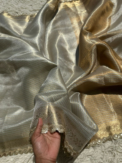 Premium Tissue Check Saree