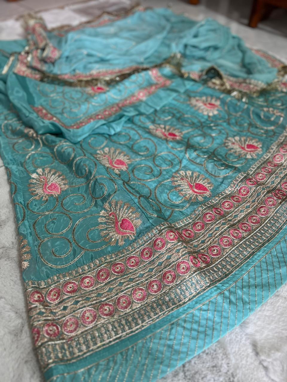 Sea Green Color Designer Poshak