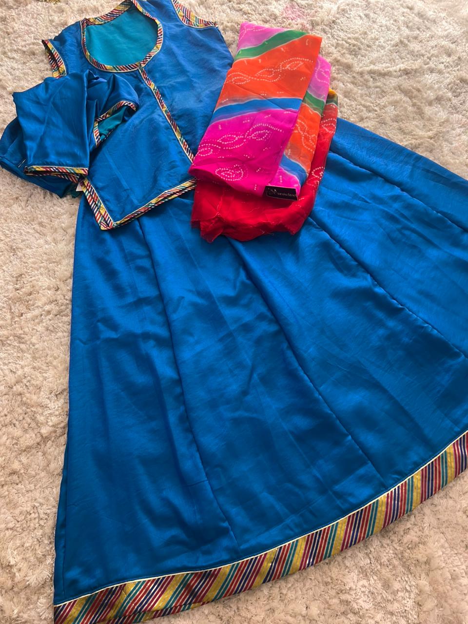 Stitched Designer Poshak with Beautiful Multicolour Pure Odhna