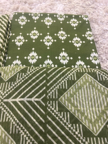 Designer Lahariya Print Suits with Beautiful Malmal Dupatta (Unstitched)