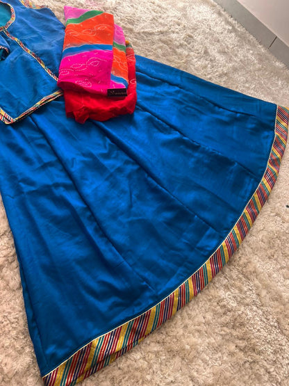 Stitched Designer Poshak with Beautiful Multicolour Pure Odhna