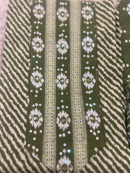 Designer Lahariya Print Suits with Beautiful Malmal Dupatta (Unstitched)