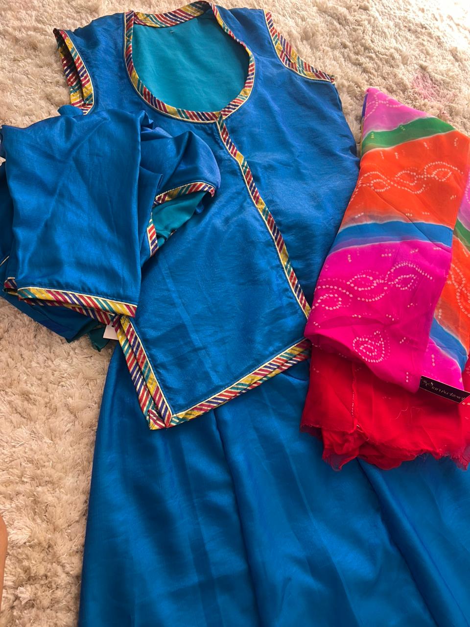Stitched Designer Poshak with Beautiful Multicolour Pure Odhna