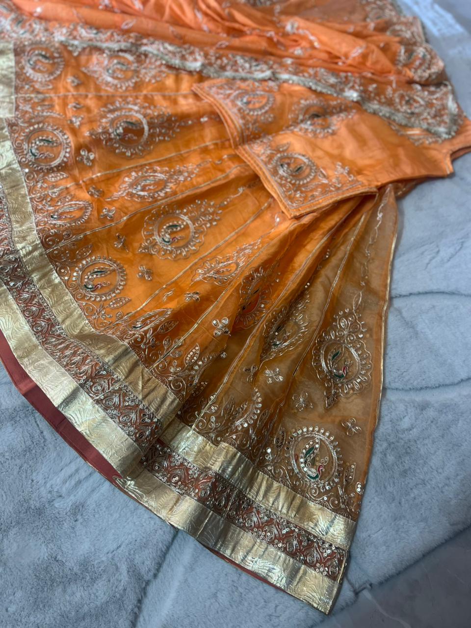Peach Color Tissue Fandy Poshak