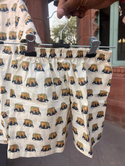 Beautiful Off-White Color Auto Print Cotton Set