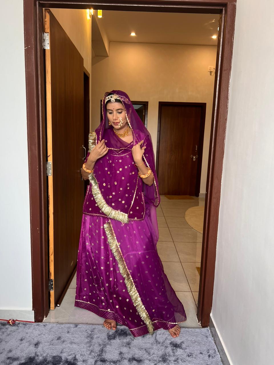 Beautiful Purple Color Designer Poshak