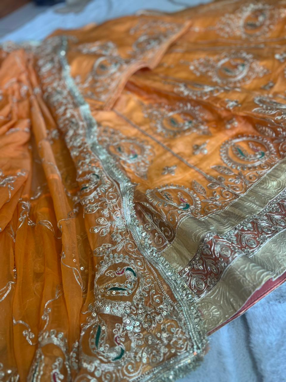 Peach Color Tissue Fandy Poshak