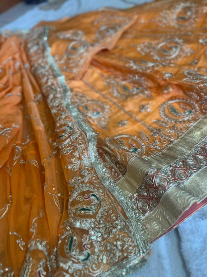 Peach Color Tissue Fandy Poshak