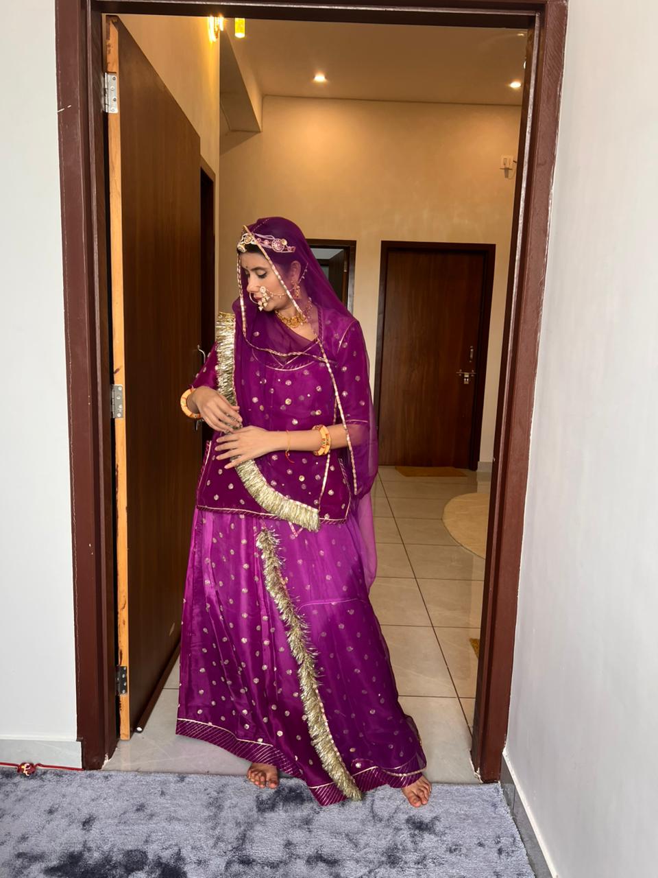 Beautiful Purple Color Designer Poshak