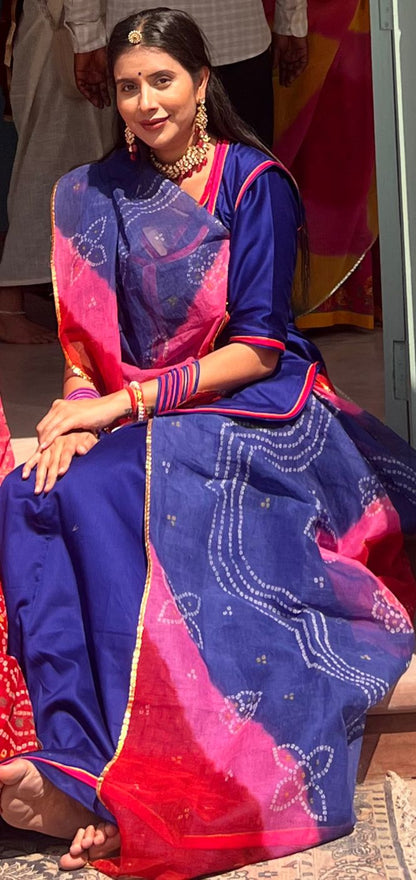 Soft Malmal Multi-Color Poshak