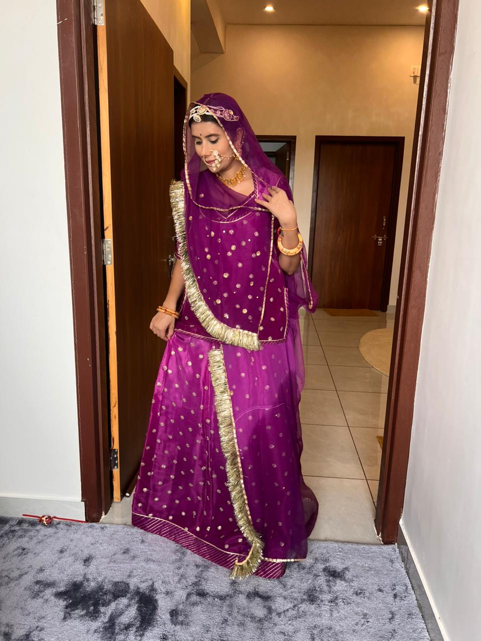 Beautiful Purple Color Designer Poshak