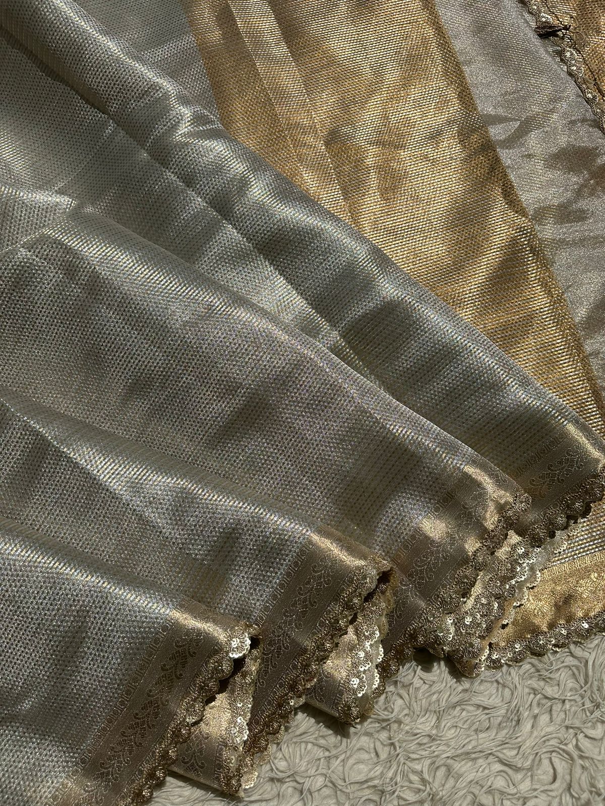 Premium Tissue Check Saree