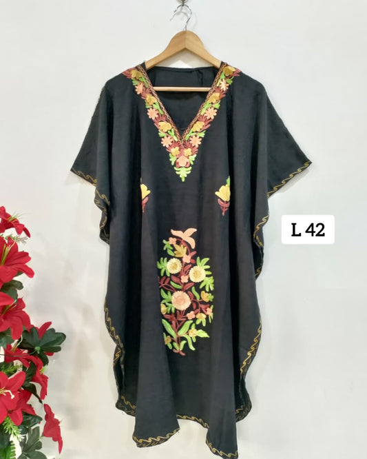 Beautiful Crushed Cotton Ariwork Kaftan