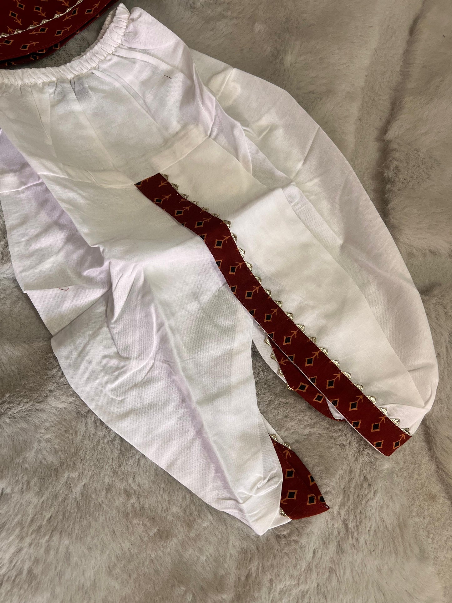 Maroon Color Printed Cotton Dhoti-Kurta