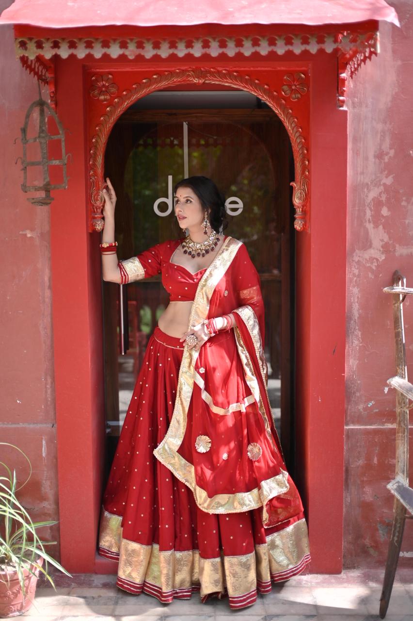 Beautiful Soft Cotton 80 Kali Lehenga with Beautiful Designer Blouse and Dupatta