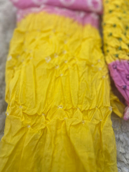Handcrafted Bandhani Shaded Suit (Unstitched)