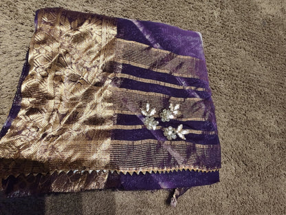 Beautiful Purple Color Lahariya Designer Saree with Blouse Piece