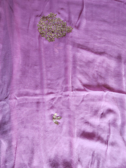 Beautiful Baby Pink Chifffon Saree Gota Work all over the Saree with Same Fabric Blouse Piece