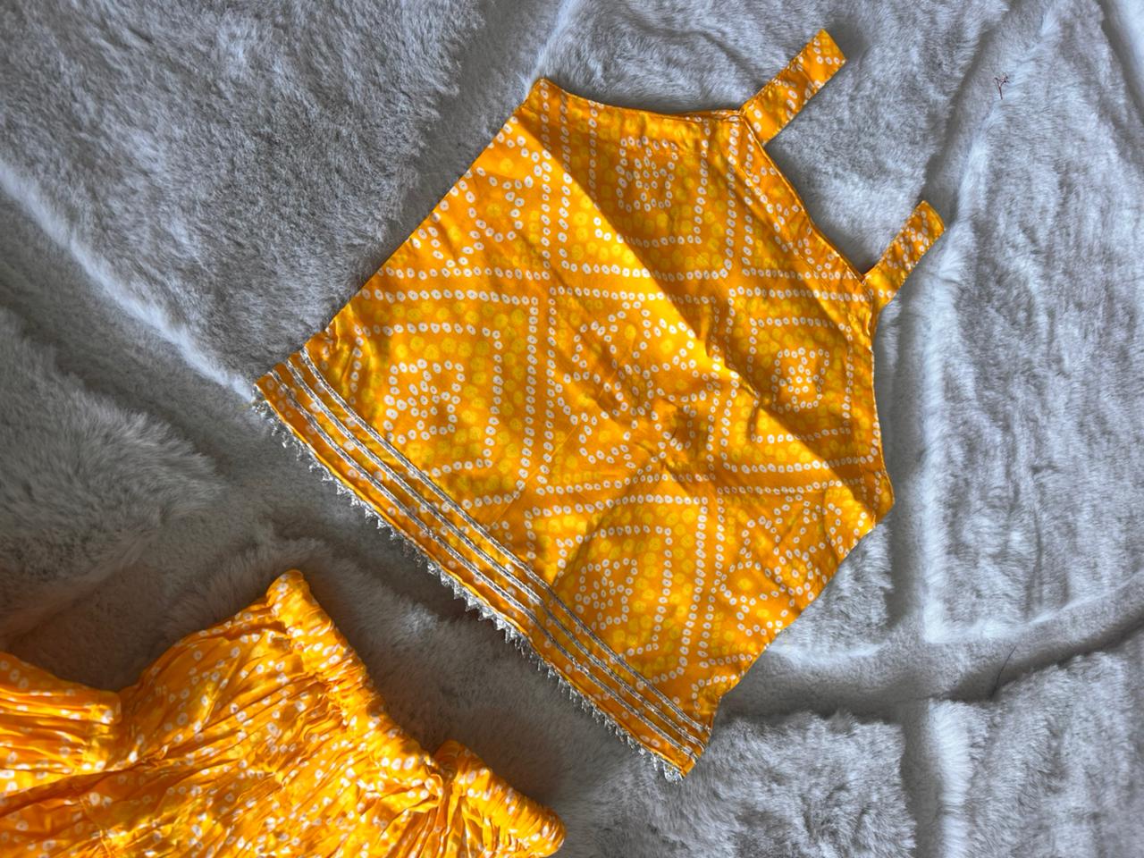 Yellow Bandhini Co-Ord Set (9-12 Months)