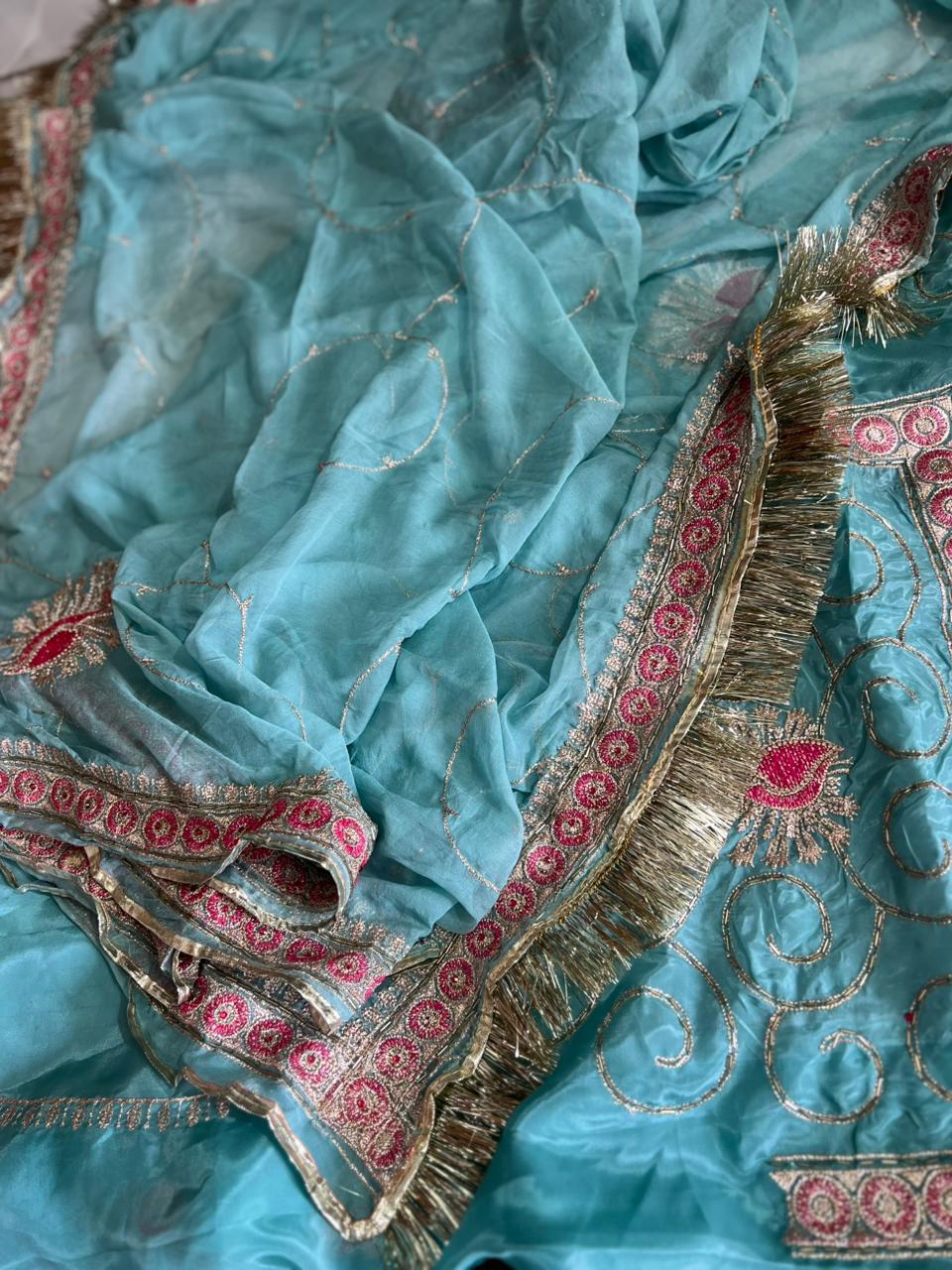 Sea Green Color Designer Poshak