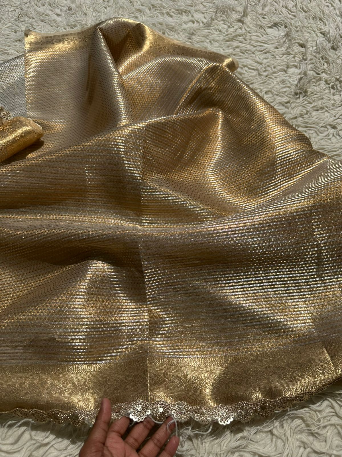 Premium Tissue Check Saree
