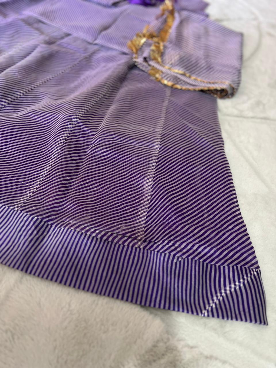 Purple Color Pure Organza Lahariya Poshak (Stitched in Free Size)