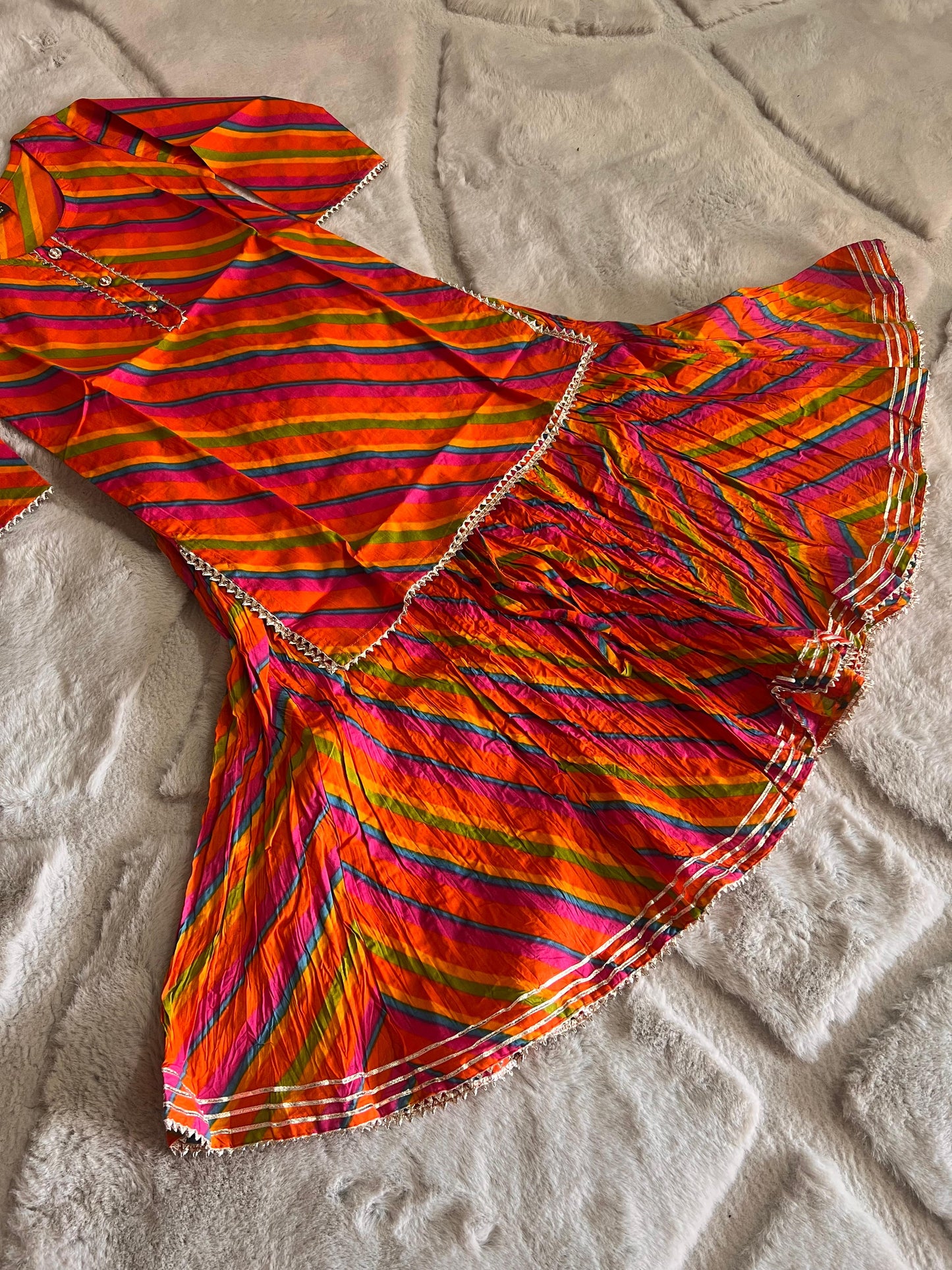 Pure Cotton Lahariya Print Frok