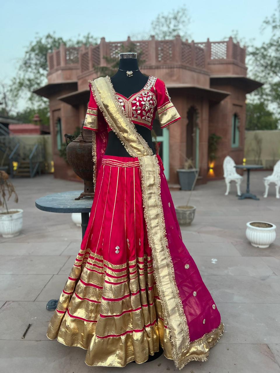 Beautiful Rajwadi Poshak with Angi Blouse (Stitched in Free Size)