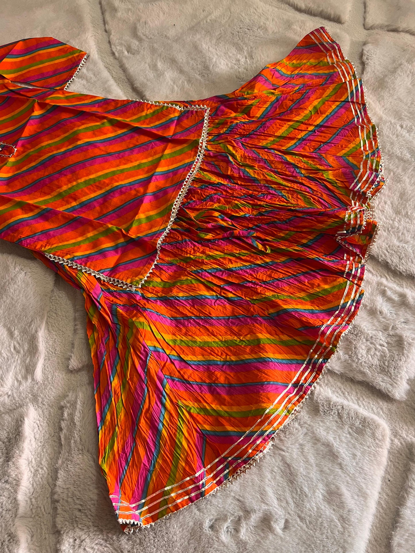 Pure Cotton Lahariya Print Frok