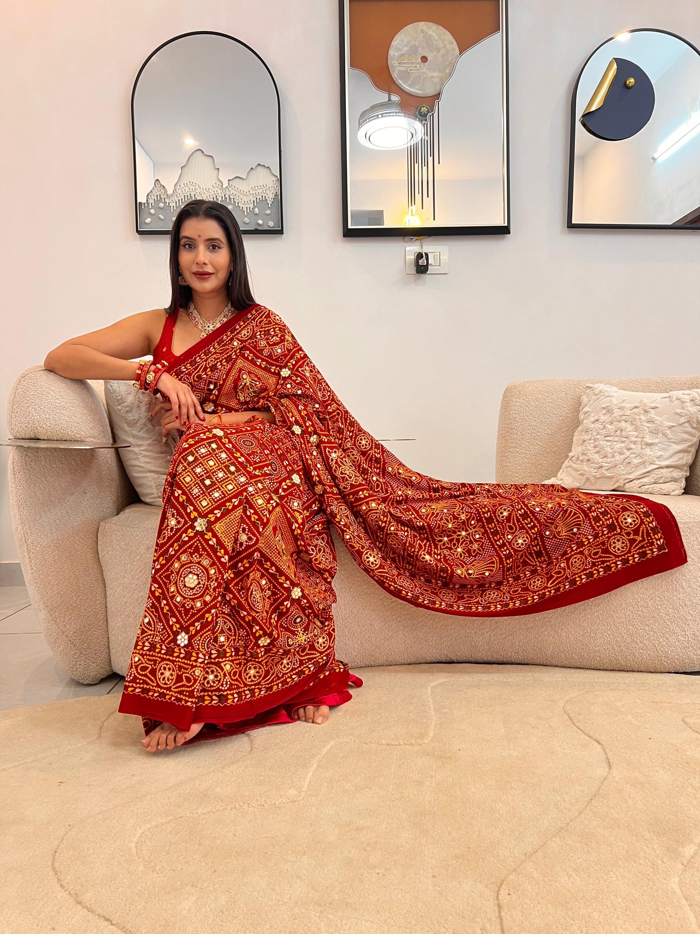 Red Ghatchola Saree