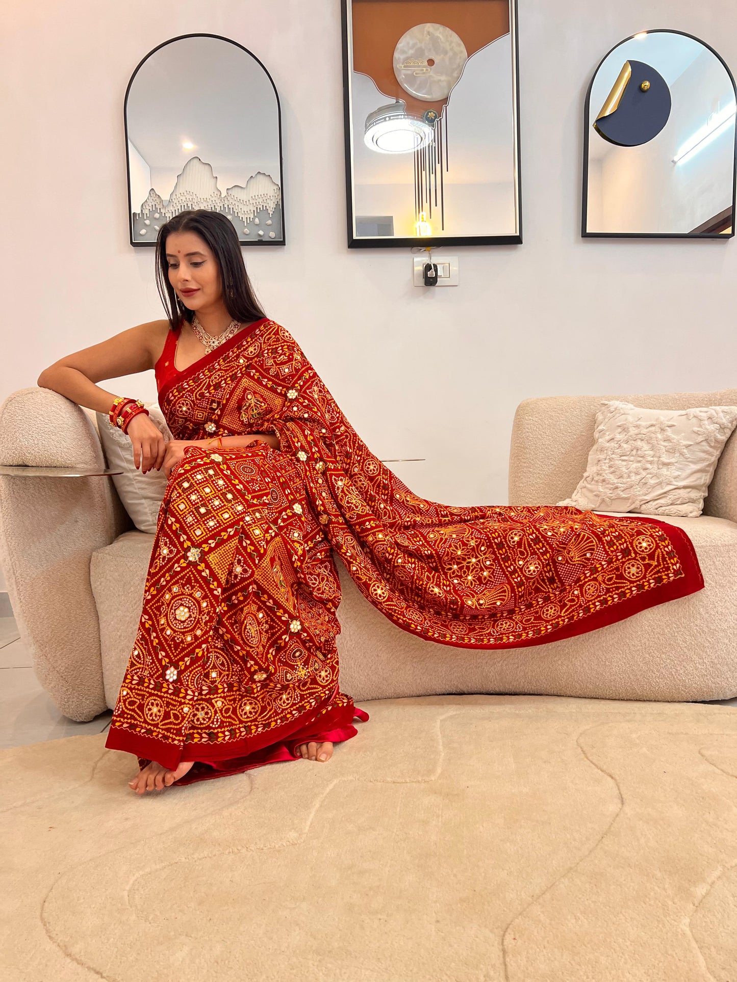 Red Ghatchola Saree
