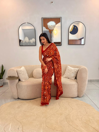 Red Ghatchola Saree