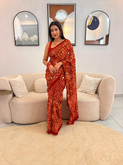 Red Ghatchola Saree