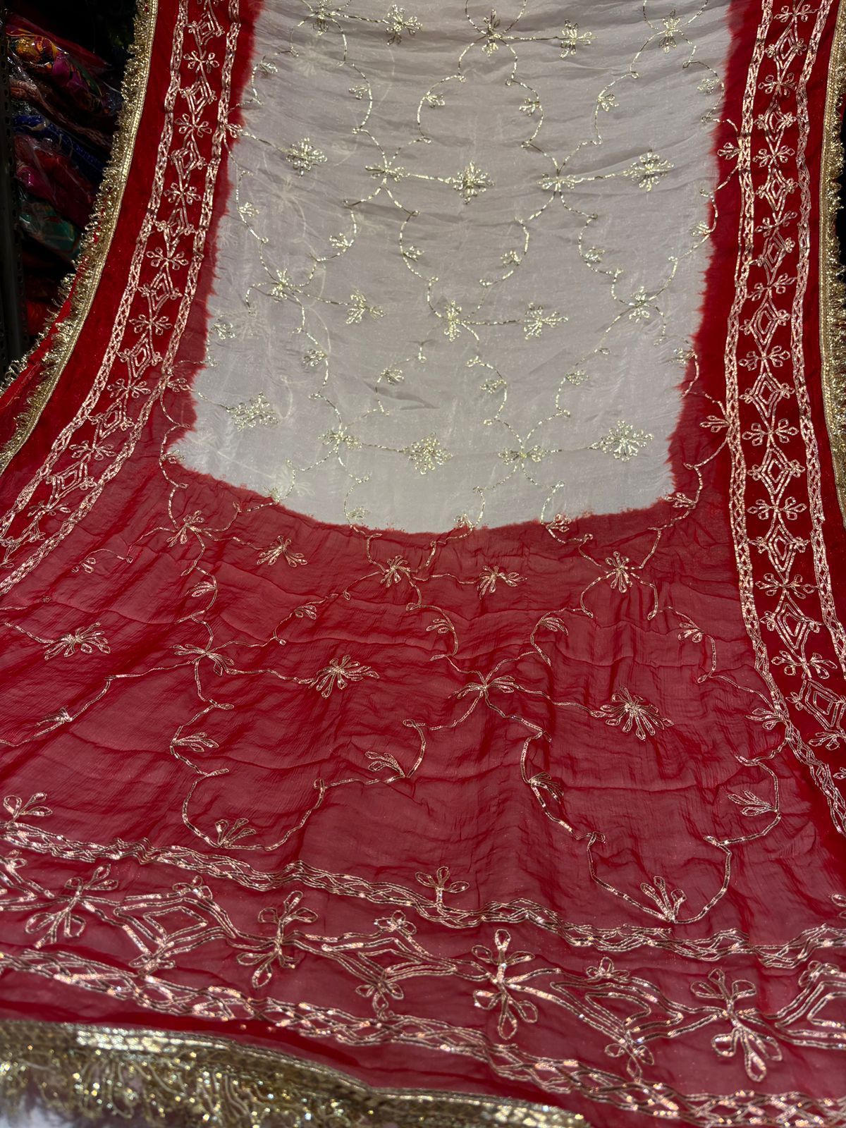 Faagun Machine Gota Zaal Work Saree