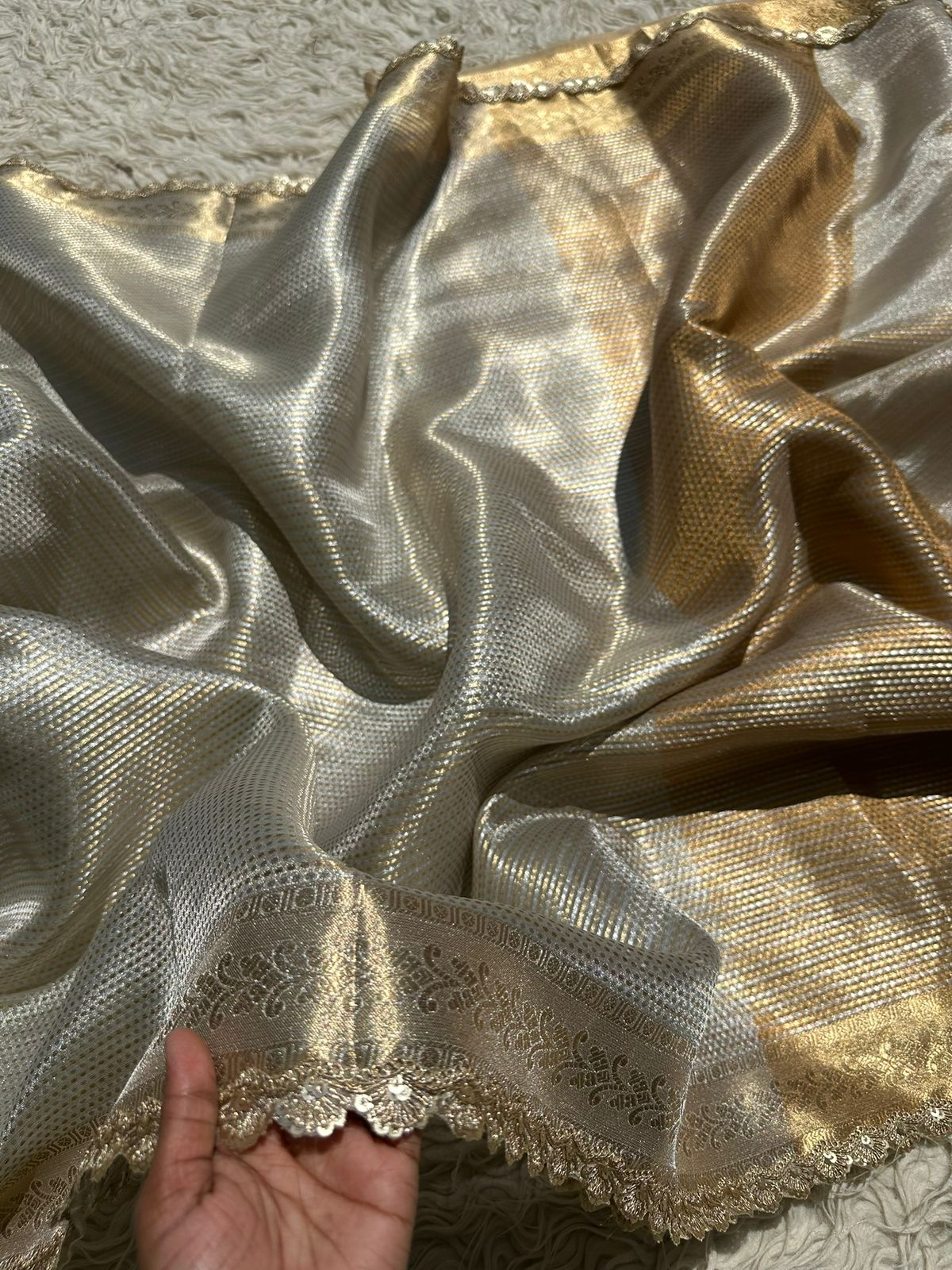 Premium Tissue Check Saree