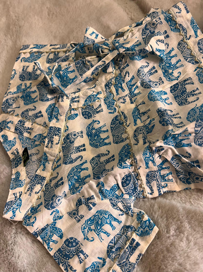 Beautiful Printed Cotton Dhoti-Kurta