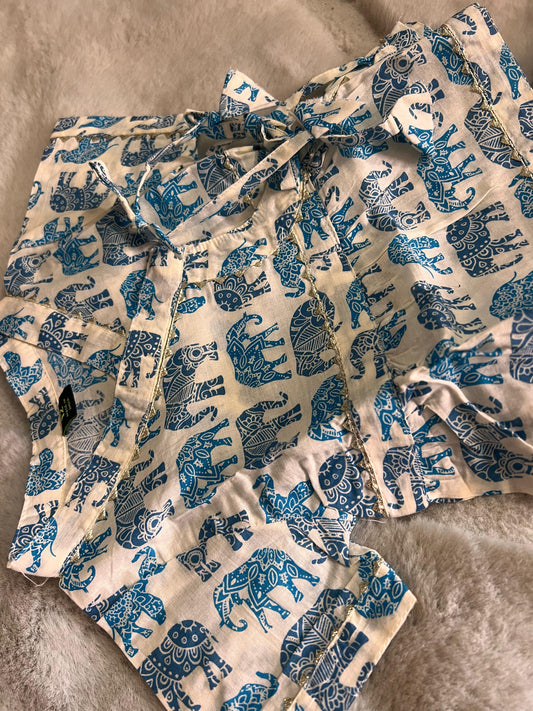 Beautiful Printed Cotton Dhoti-Kurta