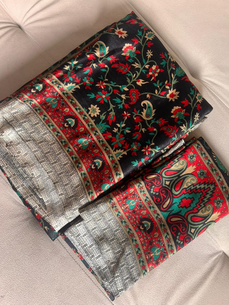 Pashmina Silk Saree and Shawl Combo
