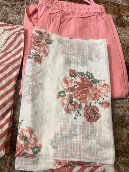 Designer Cotton 3 Piece Suit