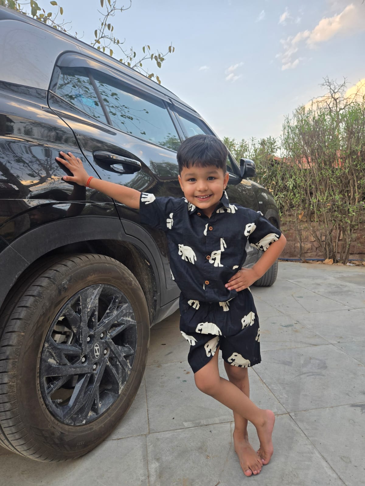 Beautiful Black Color Printed Cotton Set