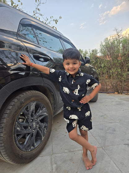 Beautiful Black Color Printed Cotton Set