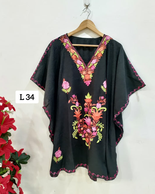Beautiful Crushed Cotton Ariwork Kaftan