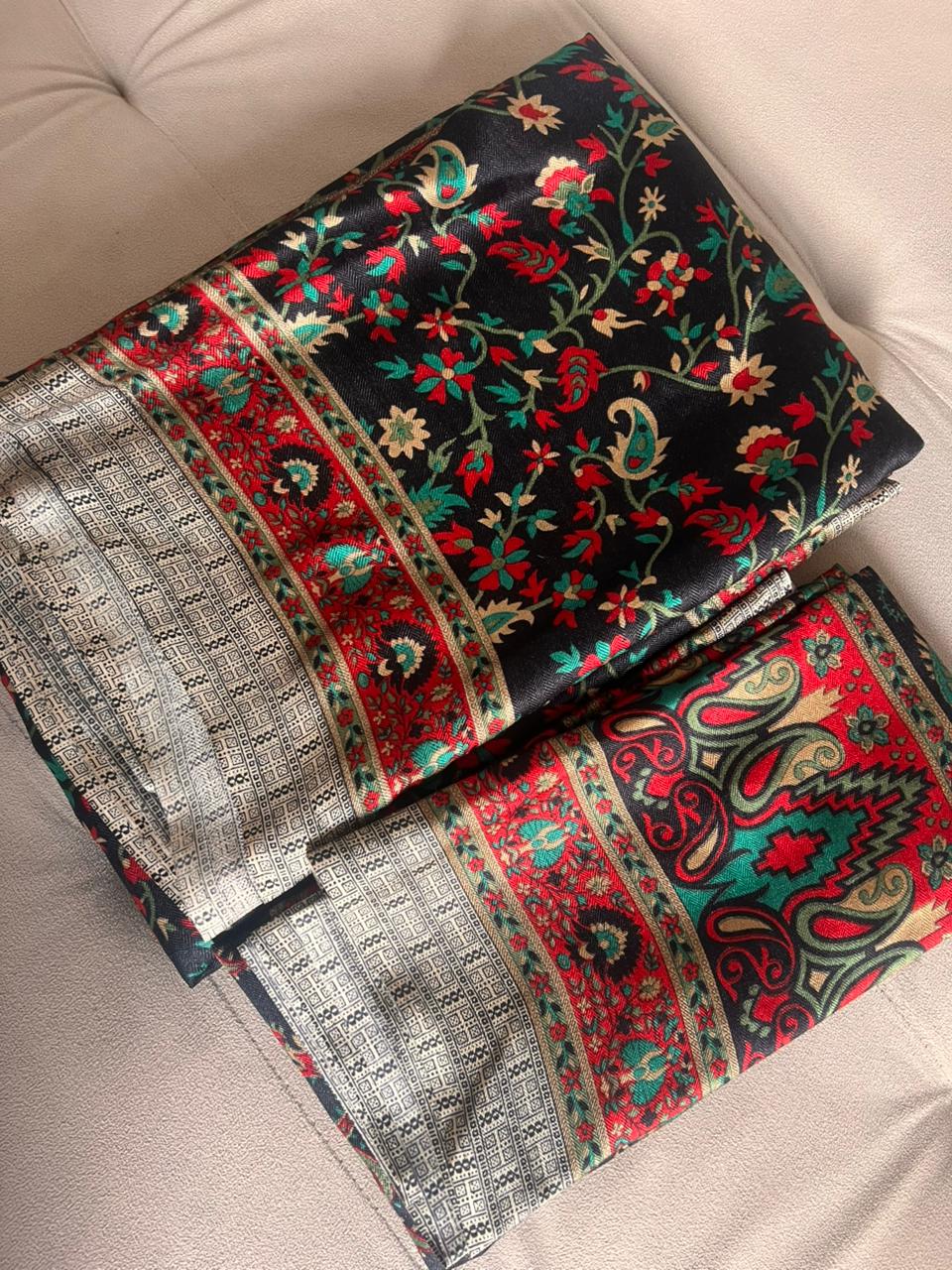 Pashmina Silk Saree and Shawl Combo