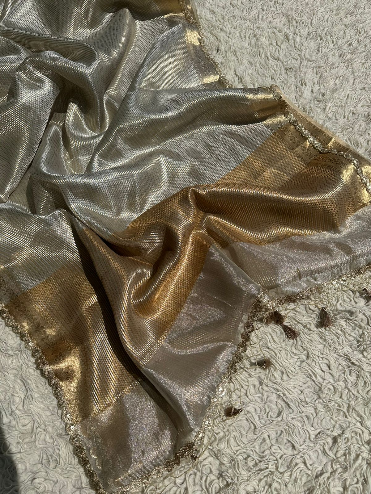 Premium Tissue Check Saree