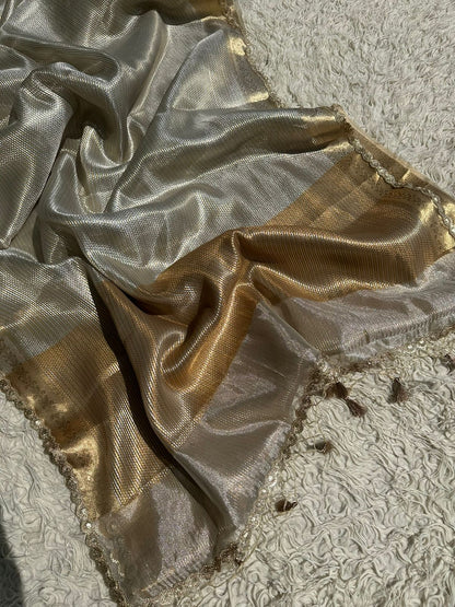Premium Tissue Check Saree