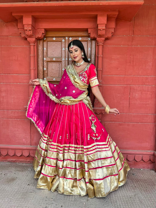 Beautiful Rajwadi Poshak with Angi Blouse (Stitched in Free Size)