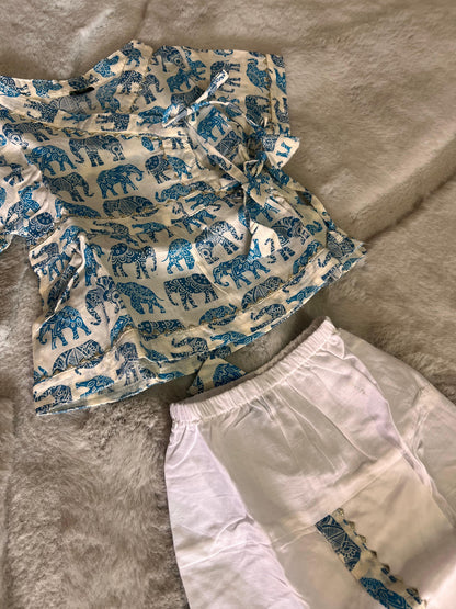Beautiful Printed Cotton Dhoti-Kurta