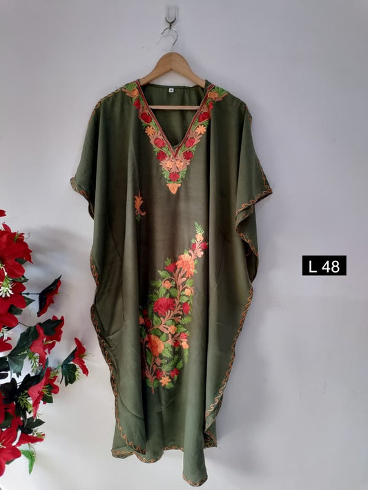 Beautiful Crushed Cotton Ariwork Kaftan