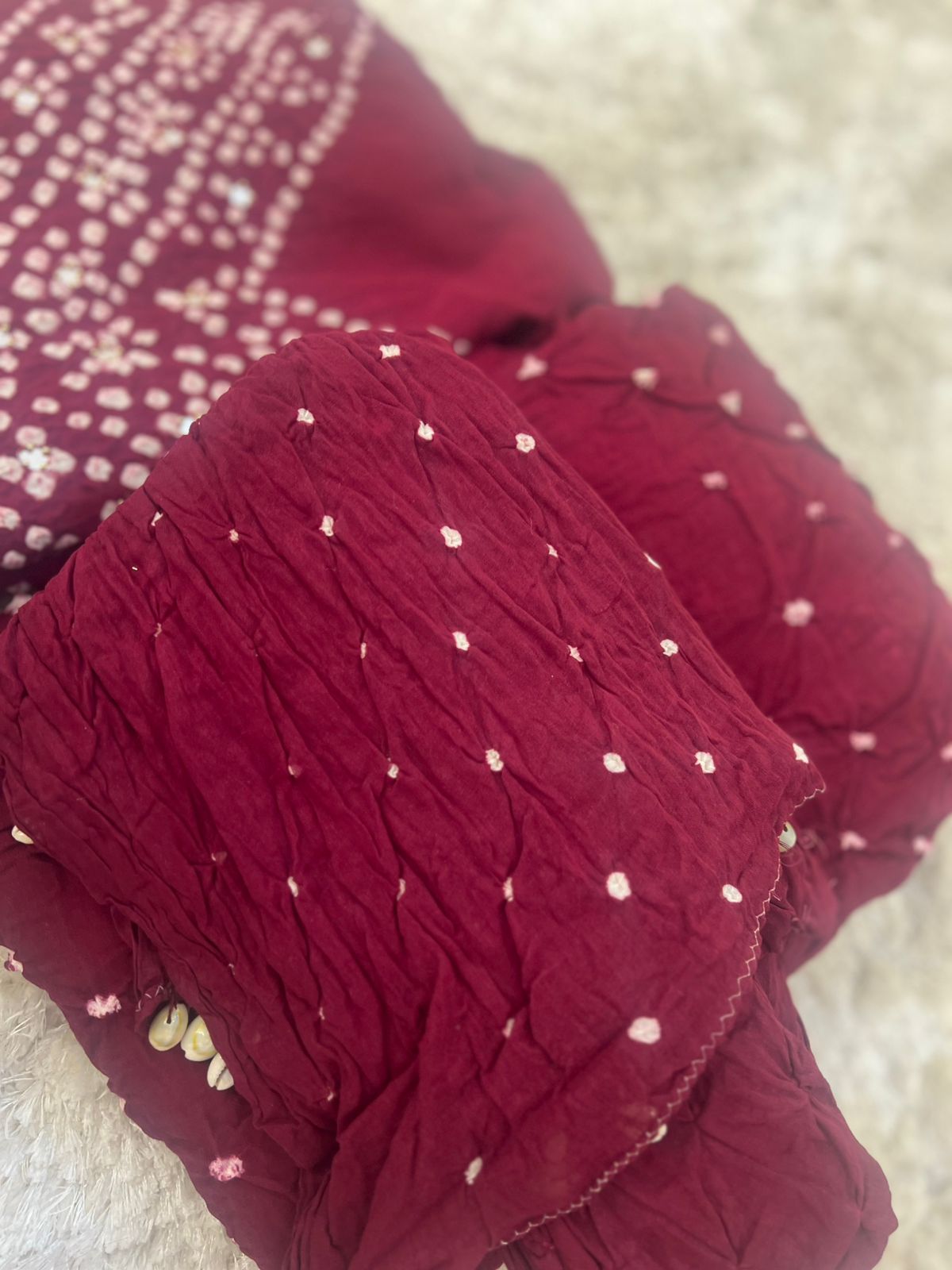 Beautiful Bandhini Print Suit (Unstitched)