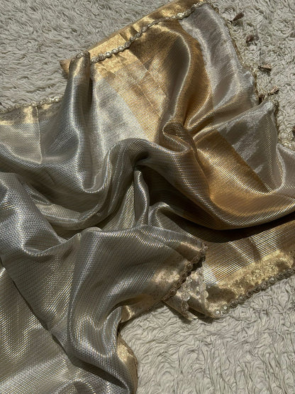 Premium Tissue Check Saree